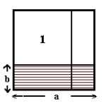 Arealet av rektangelet med sidelengder b og (a-b)